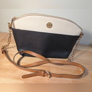 ANNE KLIEN PURSE CROSS BODY WITH GOLDEN CHAIN White And Black Cream Colors